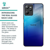 Blue Rhombus Pattern Glass Case for Realme C35