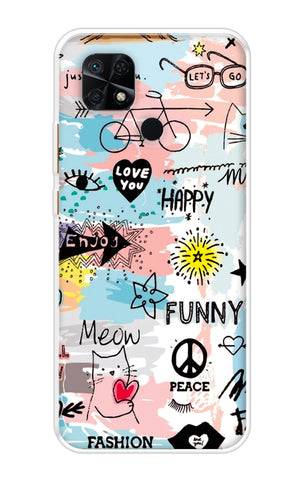 Happy Doodle Redmi 10 Power Back Cover