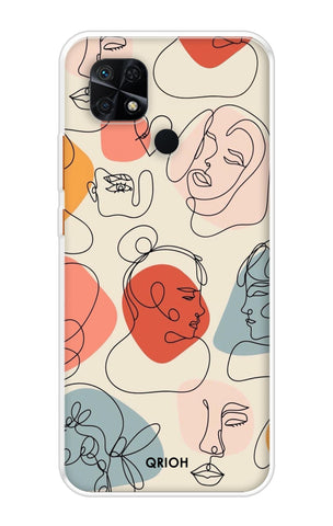 Abstract Faces Redmi 10 Power Back Cover