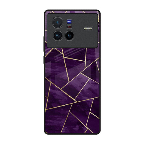 Geometric Purple Vivo X80 5G Glass Back Cover Online