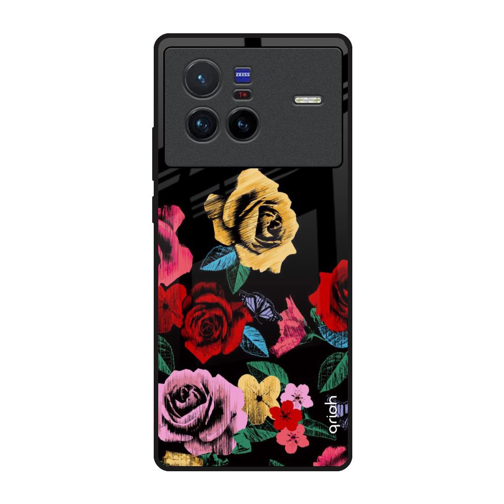 Floral Decorative Vivo X80 5G Glass Back Cover Online