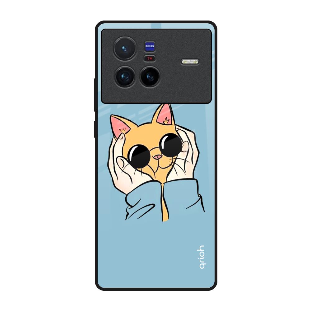 Adorable Cute Kitty Vivo X80 5G Glass Back Cover Online
