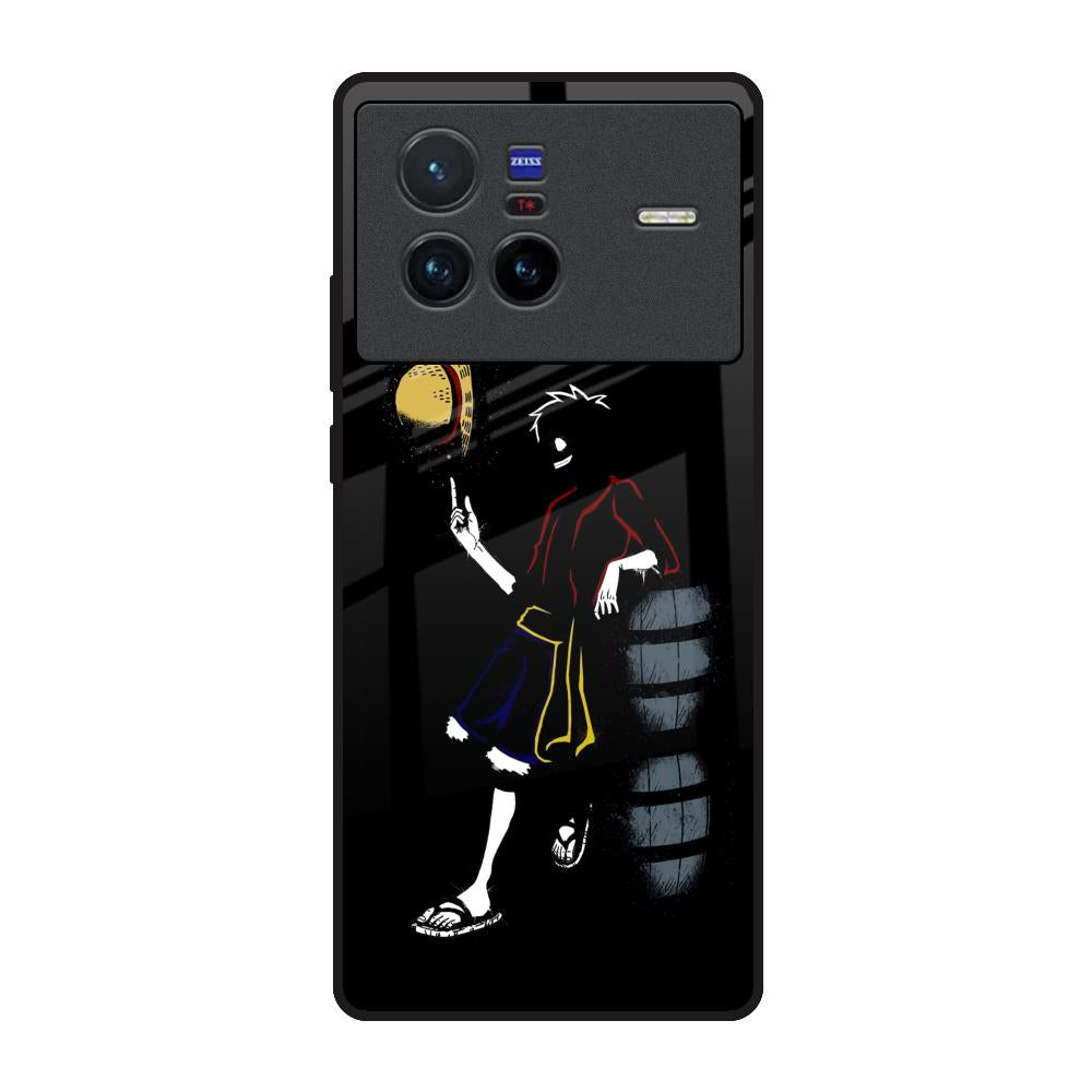 Luffy Line Art Vivo X80 5G Glass Back Cover Online