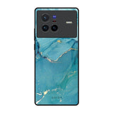 Blue Golden Glitter Vivo X80 5G Glass Back Cover Online