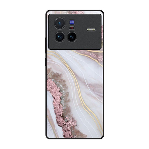 Pink & Gold Gllitter Marble Vivo X80 5G Glass Back Cover Online