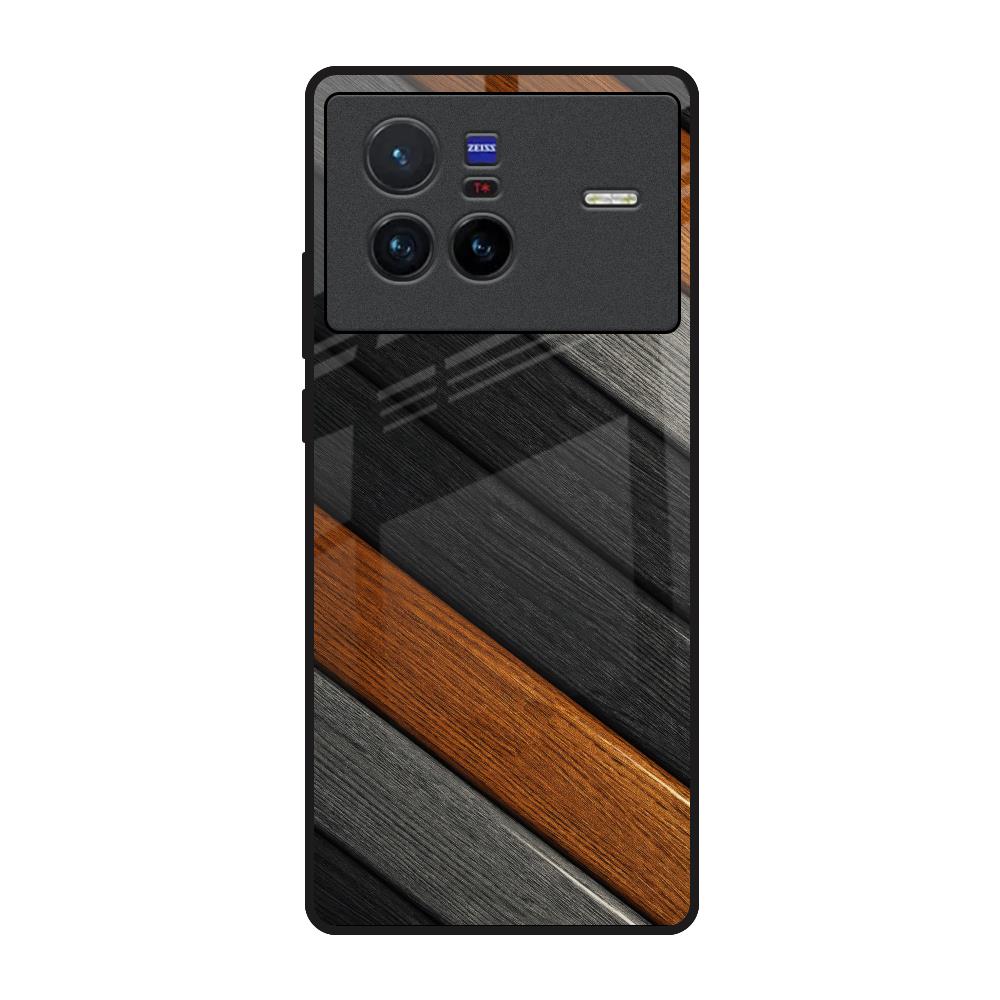 Tri Color Wood Vivo X80 5G Glass Back Cover Online