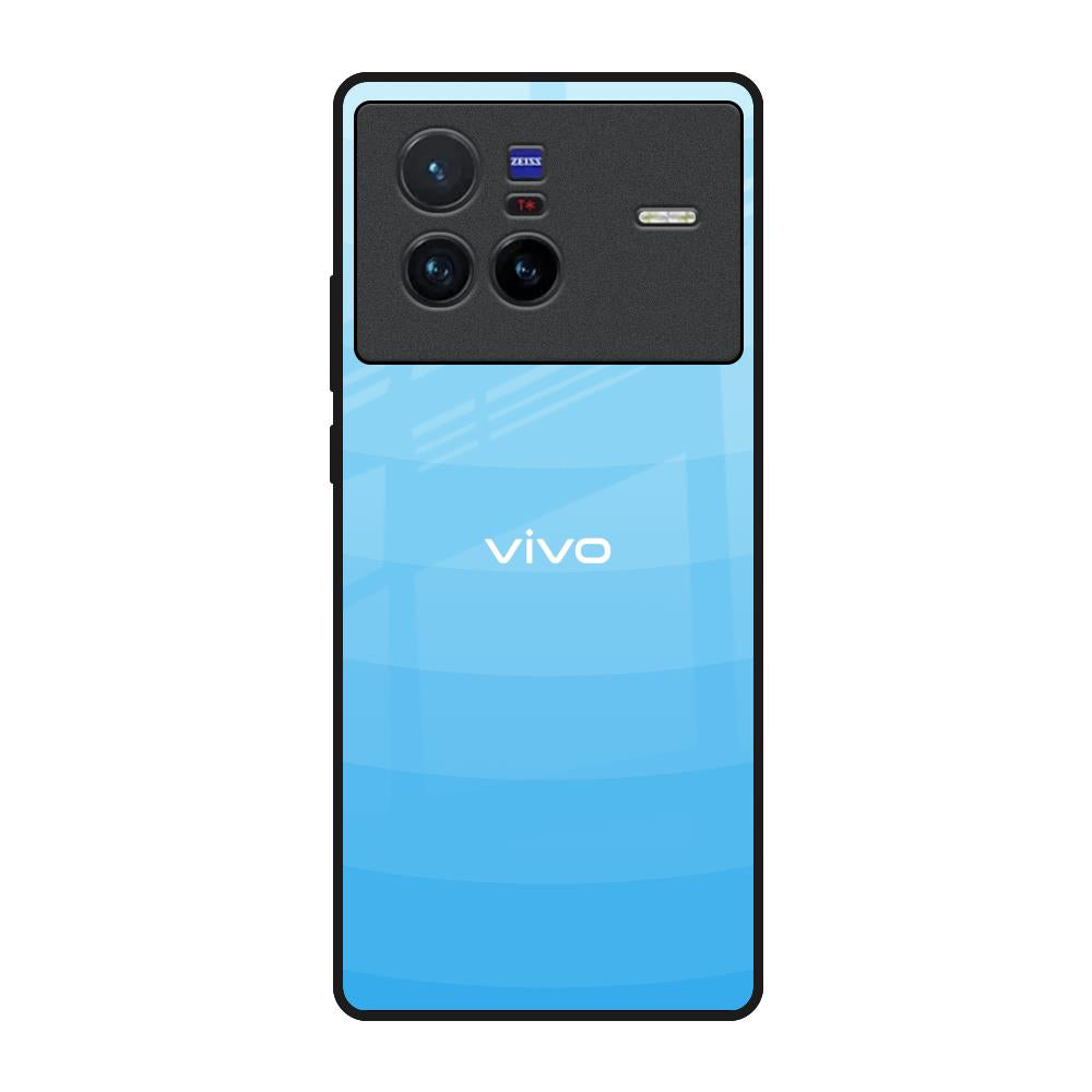 Wavy Blue Pattern Vivo X80 5G Glass Back Cover Online