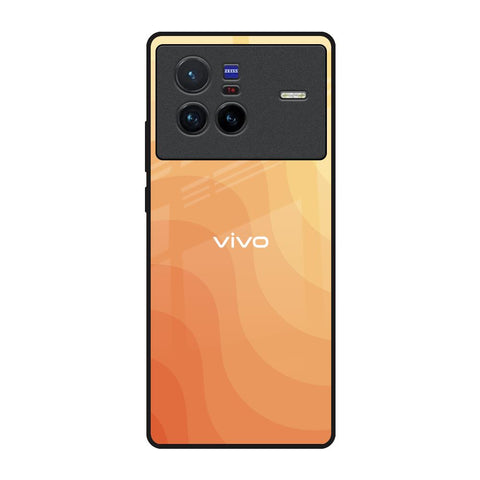 Orange Curve Pattern Vivo X80 5G Glass Back Cover Online