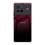 Wine Red Vivo X80 5G Glass Back Cover Online