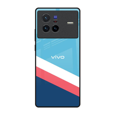 Pink & White Stripes Vivo X80 5G Glass Back Cover Online