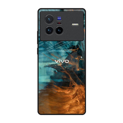 Golden Splash Vivo X80 5G Glass Back Cover Online