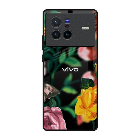 Flowers & Butterfly Vivo X80 5G Glass Back Cover Online
