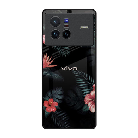 Tropical Art Flower Vivo X80 5G Glass Back Cover Online