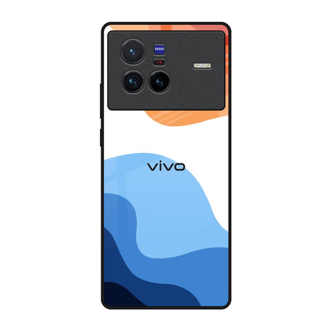 Wavy Color Pattern Vivo X80 5G Glass Back Cover Online