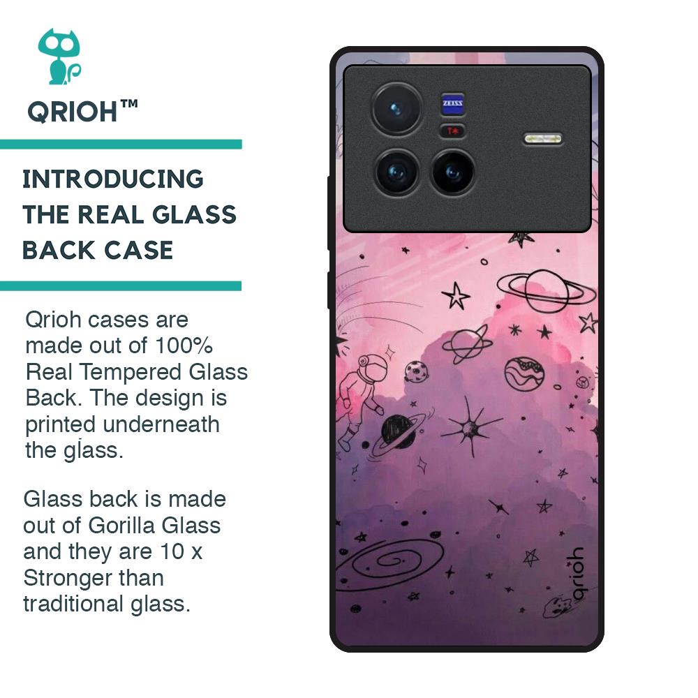 Space Doodles Glass Case for Vivo X80 5G