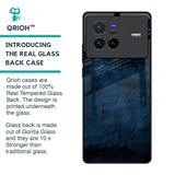 Dark Blue Grunge Glass Case for Vivo X80 5G