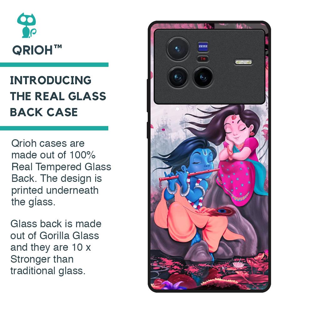 Radha Krishna Art Glass Case for Vivo X80 5G