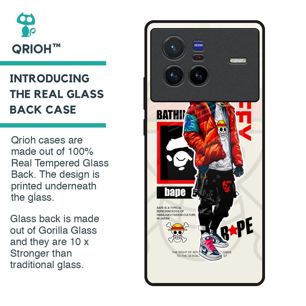 Bape Luffy Glass Case for Vivo X80 5G