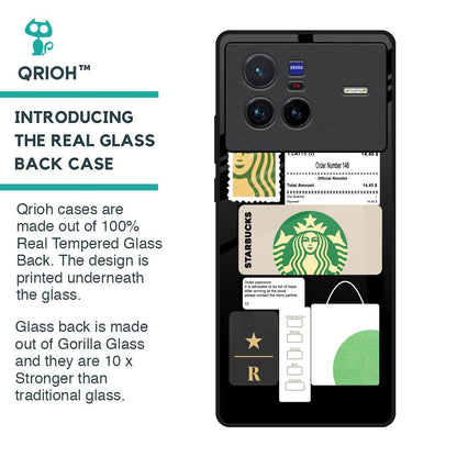Coffee Latte Glass Case for Vivo X80 5G