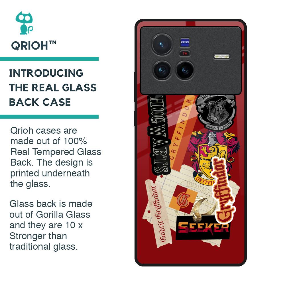 Gryffindor Glass Case for Vivo X80 5G