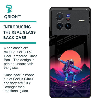 Retro Astronaut Glass Case for Vivo X80 5G