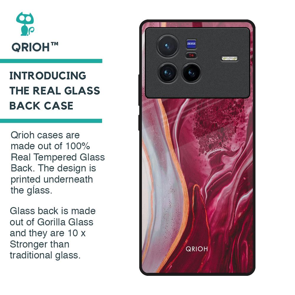 Crimson Ruby Glass Case for Vivo X80 5G