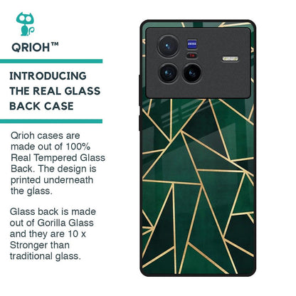 Abstract Green Glass Case For Vivo X80 5G