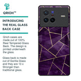 Geometric Purple Glass Case For Vivo X80 5G