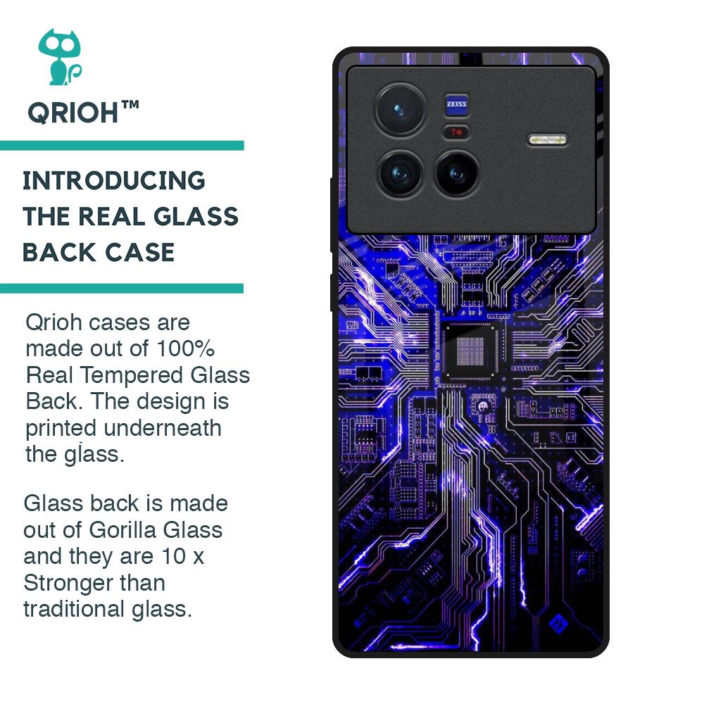 Techno Color Pattern Glass Case For Vivo X80 5G