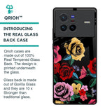 Floral Decorative Glass Case For Vivo X80 5G