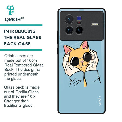 Adorable Cute Kitty Glass Case For Vivo X80 5G