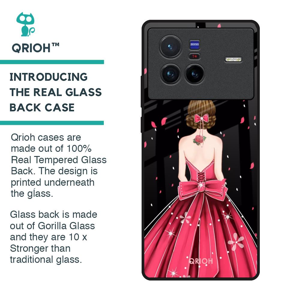 Fashion Princess Glass Case for Vivo X80 5G