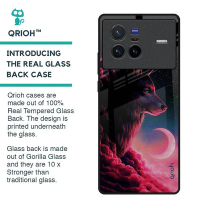 Moon Wolf Glass Case for Vivo X80 5G
