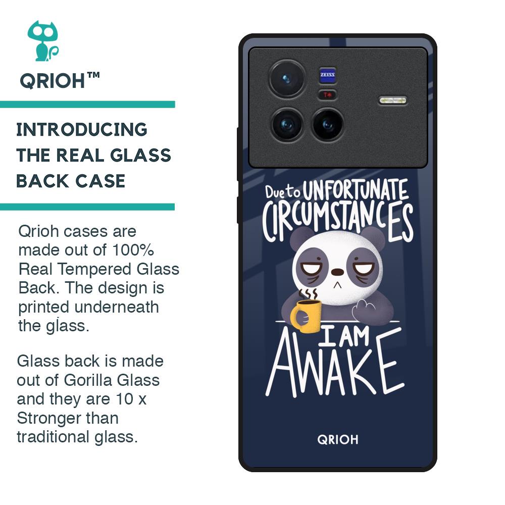 Struggling Panda Glass Case for Vivo X80 5G