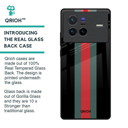 Vertical Stripes Glass Case for Vivo X80 5G