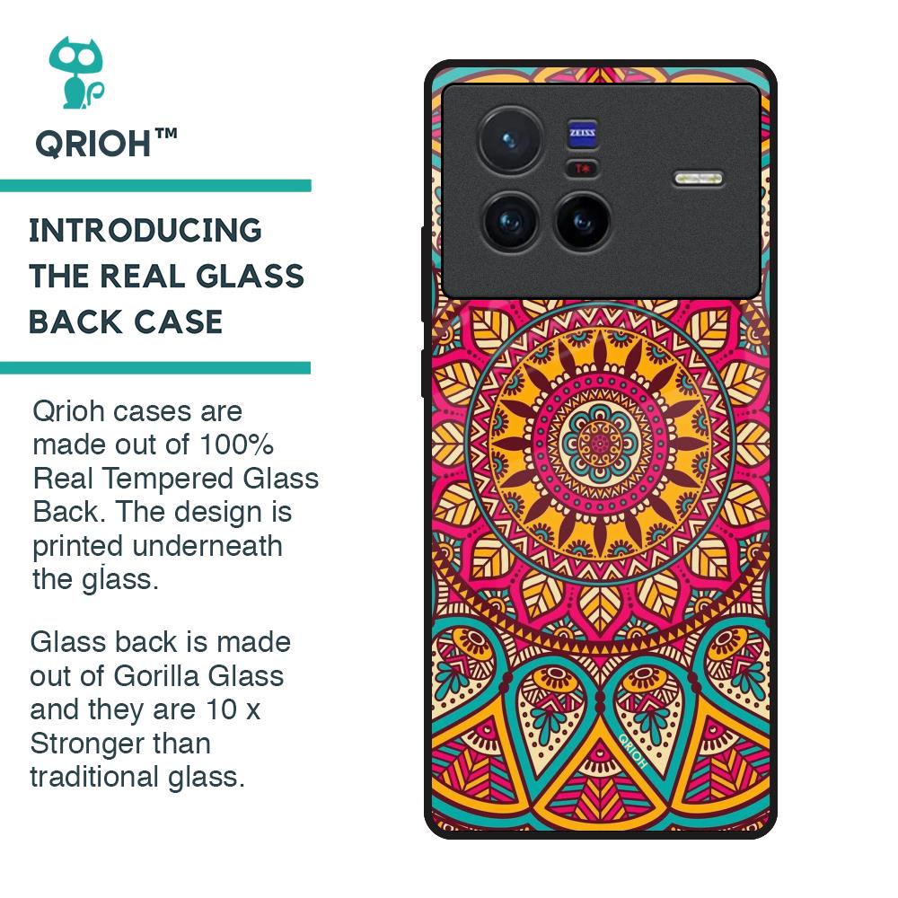 Elegant Mandala Glass Case for Vivo X80 5G