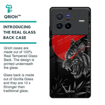 Red Moon Tiger Glass Case for Vivo X80 5G
