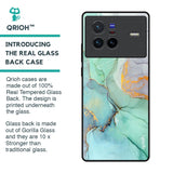 Green Marble Glass Case for Vivo X80 5G