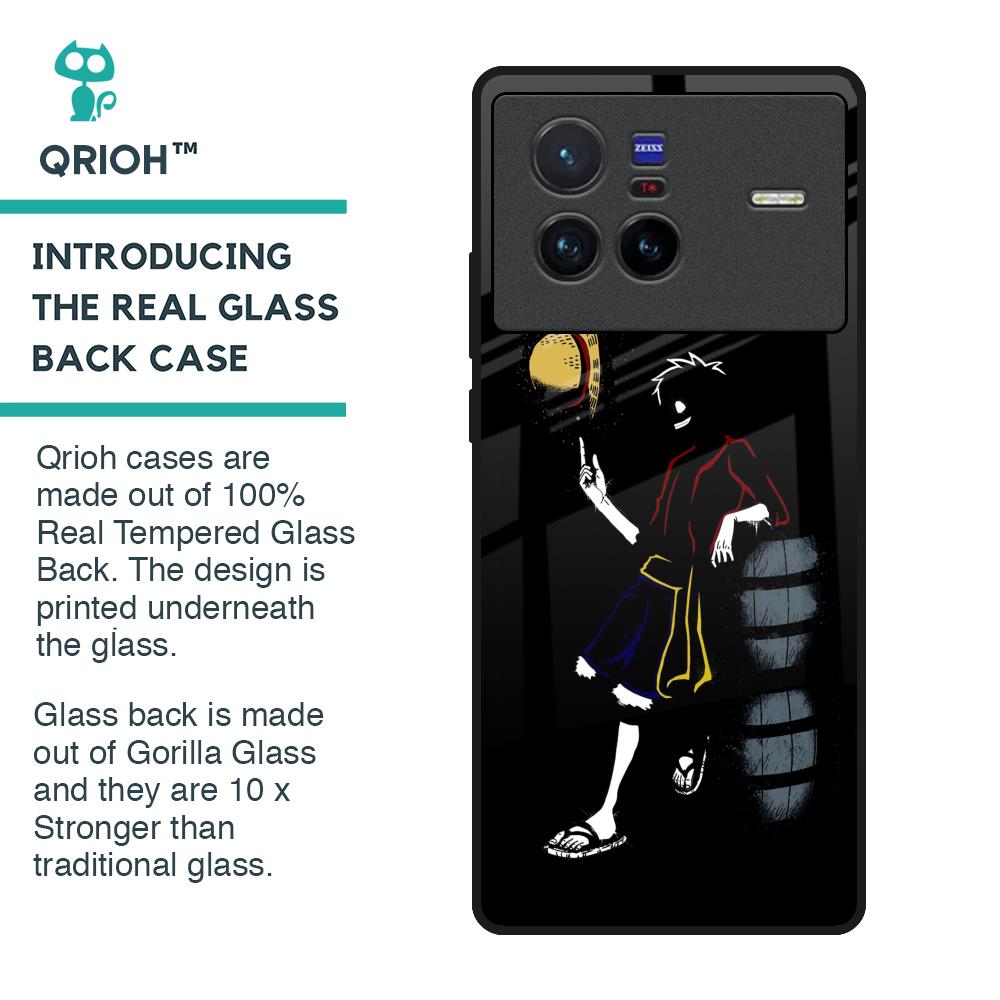 Luffy Line Art Glass Case for Vivo X80 5G