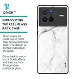 Modern White Marble Glass Case for Vivo X80 5G