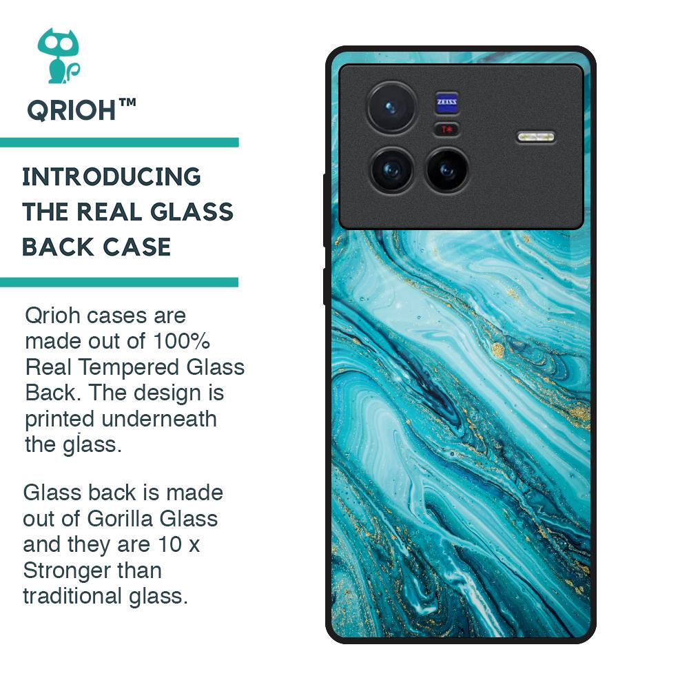 Ocean Marble Glass Case for Vivo X80 5G