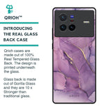 Purple Gold Marble Glass Case for Vivo X80 5G