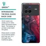 Blue & Red Smoke Glass Case for Vivo X80 5G