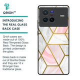 Geometrical Marble Glass Case for Vivo X80 5G