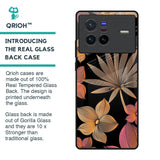 Lines Pattern Flowers Glass Case for Vivo X80 5G