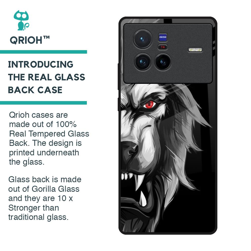 Wild Lion Glass Case for Vivo X80 5G
