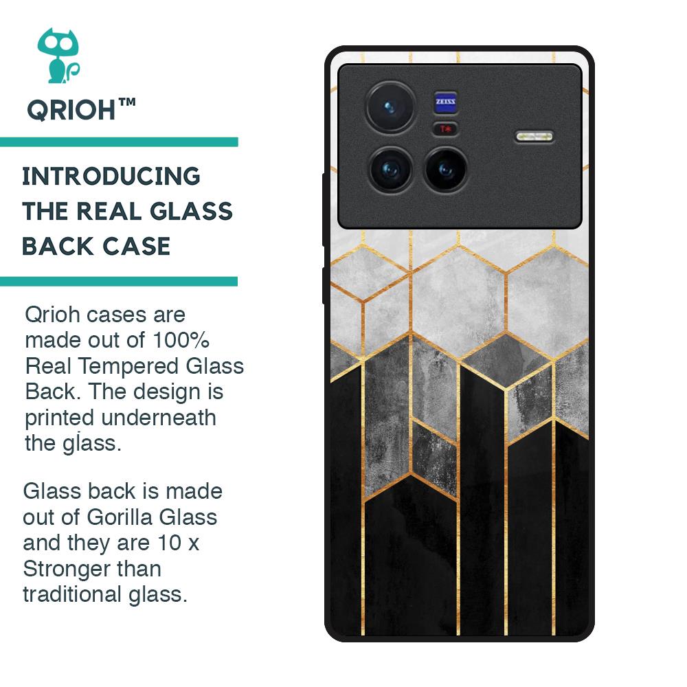 Tricolor Pattern Glass Case for Vivo X80 5G
