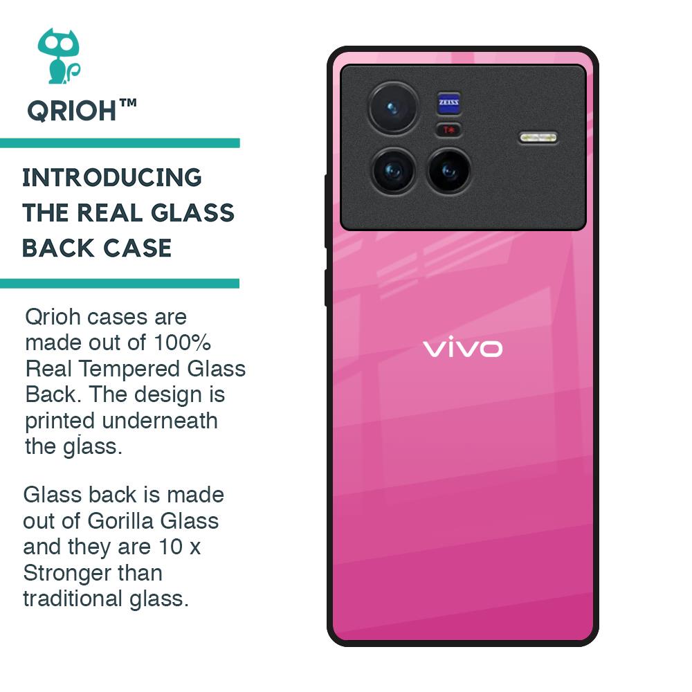 Pink Ribbon Caddy Glass Case for Vivo X80 5G