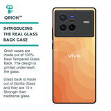 Orange Curve Pattern Glass Case for Vivo X80 5G