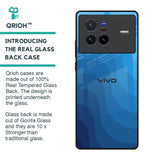 Blue Wave Abstract Glass Case for Vivo X80 5G